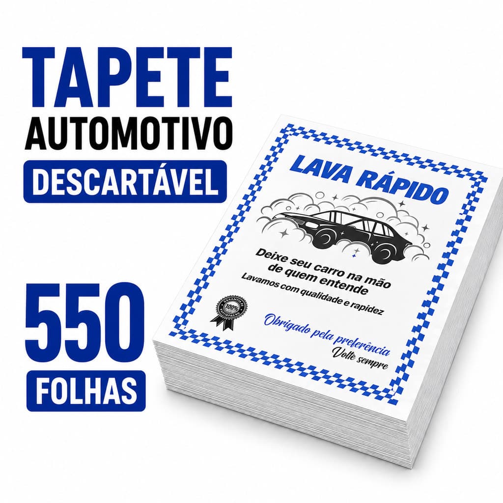 Tapete Automotivo Descartável 550 Folhas Lava Rápido Profissional
