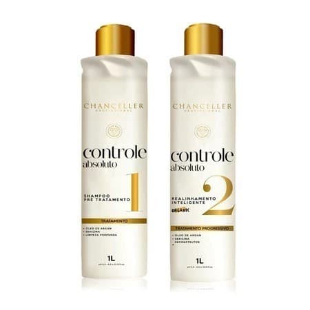 Progressiva Orgânica Controle Absoluto chanceller/moments paris sem formol, efeito cabelo liso e anti frizz fios