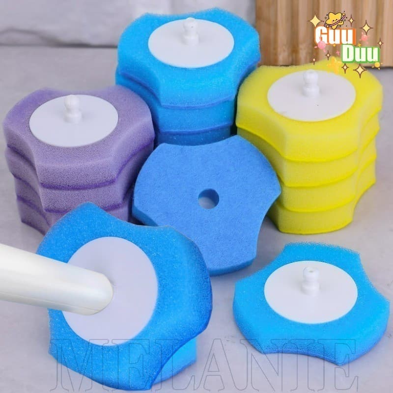 [Guudu] Cabeças De Substituição De Escova De Vaso Sanitário Descartáveis-Esponja Limpador De Piso De Parede-Cabeça De Di