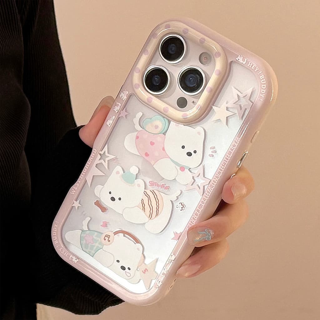 Divertido desenho animado West Highland adequado para iphone16 capa de telefone iPhone15 acrílico 14 Apple 13a geração r