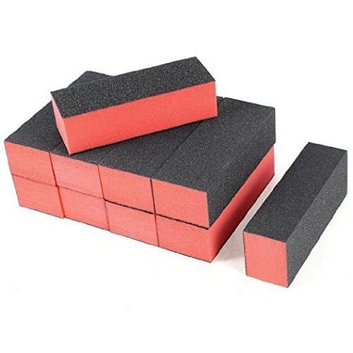 10 Peças de Bloco Polidor de Unhas 4 em 1 para Lixar e Polir, Lixas de Unha para Arte, Pedicure e Manicure (Preto e Verm