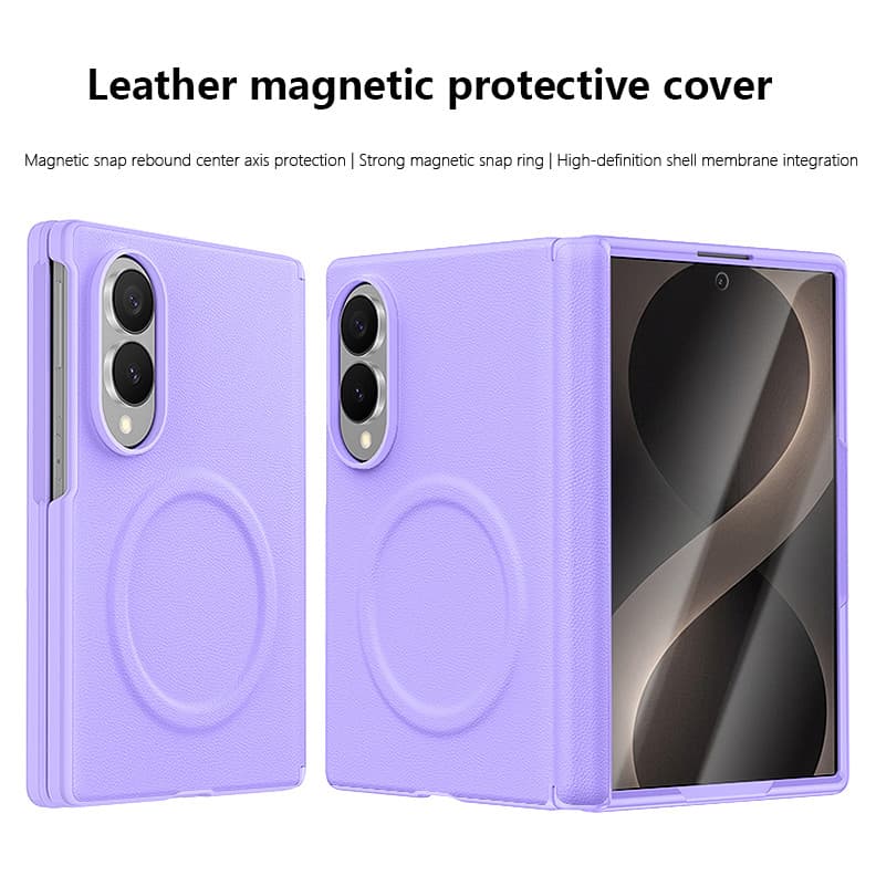 Capa De Telefone Para Samsung Galaxy Z Fold8 Ampla Dobra 8 5G Dobradiça Magnética Ultra-Fino Couro À Prova De Choque Fin
