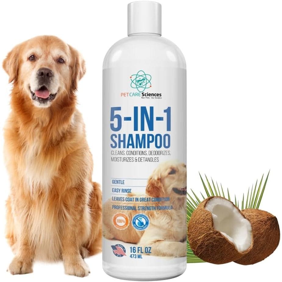 Shampoo para Cães 5 em 1 para Pele Itchada - Shampoo para Cães com Pele Sensível e Cheiro Forte - Shampoos e Condicionad