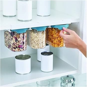 Kit Potes Hermeticos Verde Suporte Organizador Mantimentos Tampa Vedacao Empilhar Graos Acucar