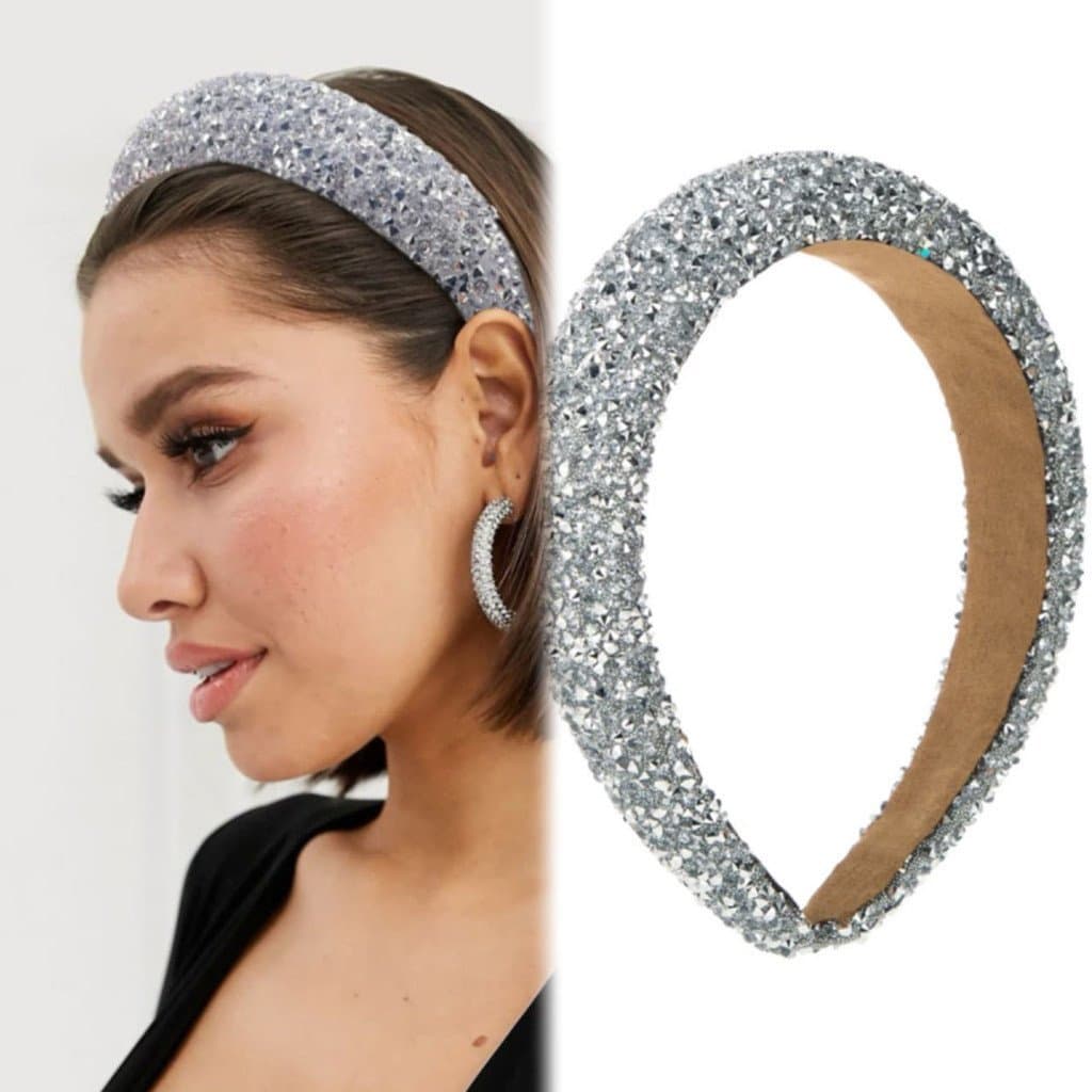 Tiara de Cabelo Feminina Grande Largo Acessórios de Cabelo da Moda Com Strass Embutidos Luxuoso