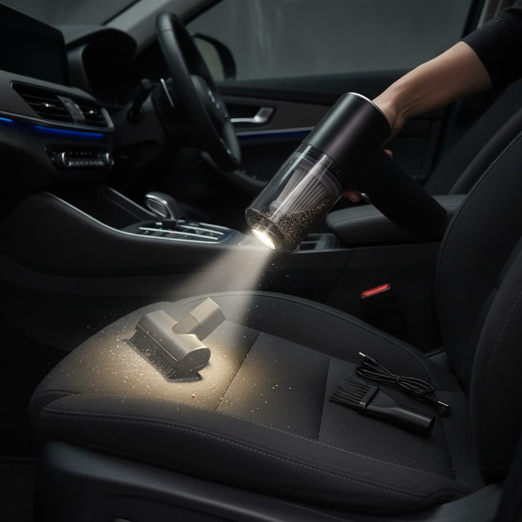 Aspirador de Carro Portátil Premium Recarregável Sem Fio Bivolt Potente para Limpeza Veicular R