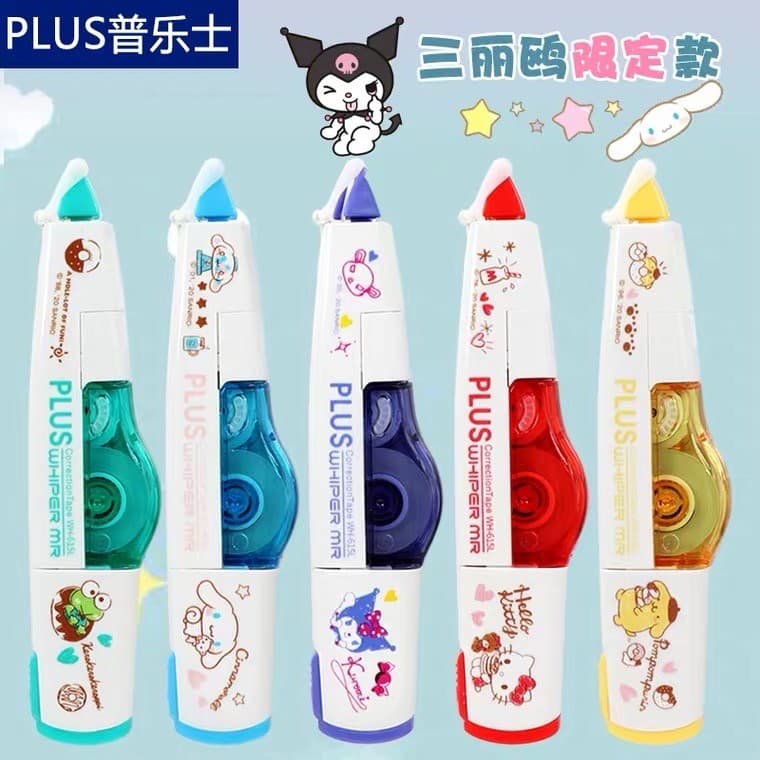 Japão plus plus plus plus plus fita corretiva natal Sanrio canela cão Kuromi Jomily fita corretiva de fogos de artifício