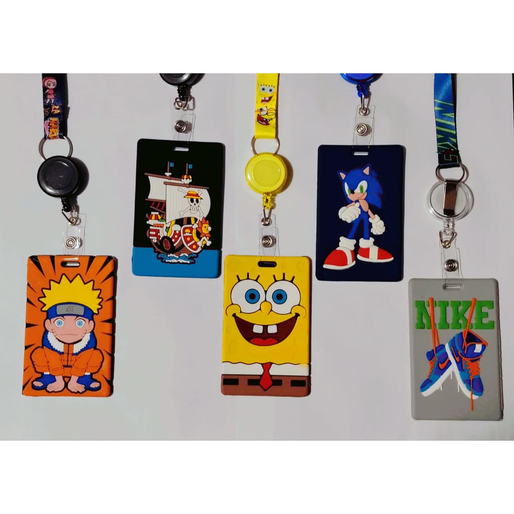 Kit Cordão para Crachá Estampado + Roller Retrátil + Porta Cartão Emborrachado