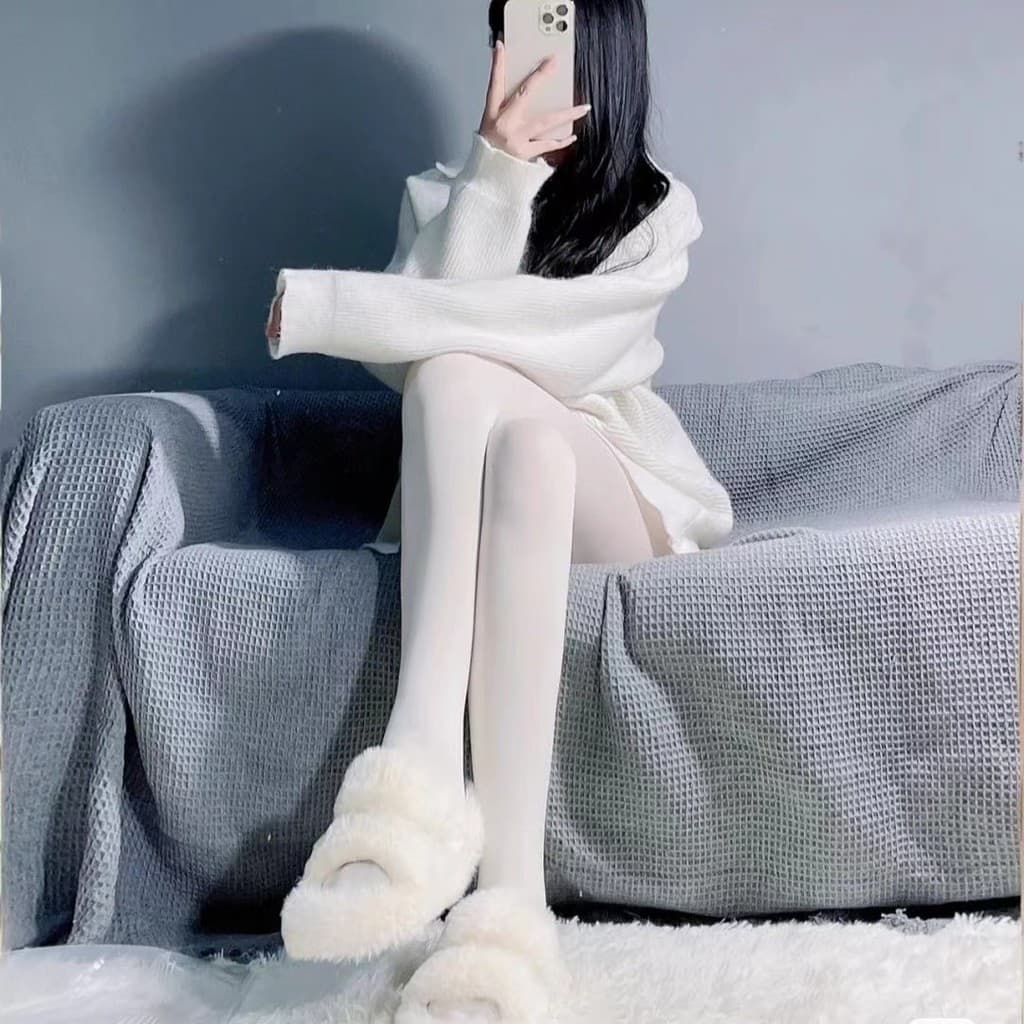 Veludo estilo fino sentir algodão macio menina Lolita Leggings outro tubo ultracurto com pé
