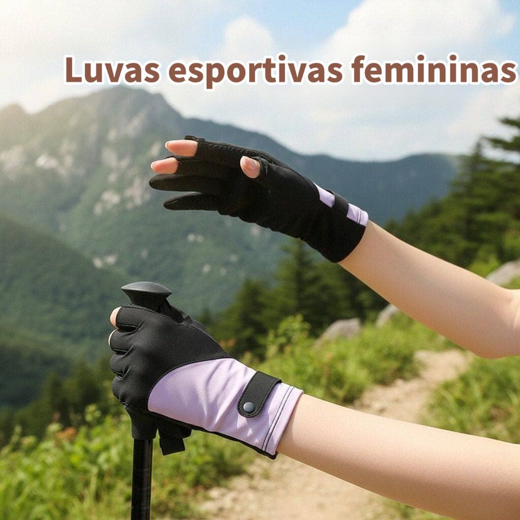 Senhoras caminhadas luvas de escalada antiderrapante resistente ao desgaste protetor solar gelo seda ciclismo