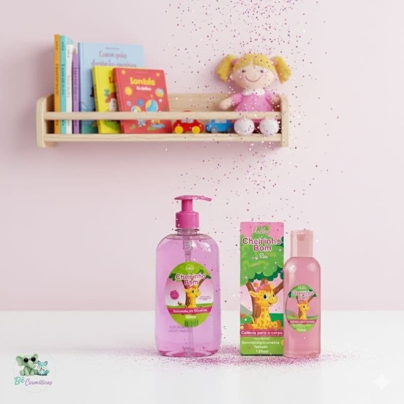 Halley Kit Sabonete Líquido Hidratante Glicerina Cheirinho Bom e Colônia Cheirinho Bom Rosa
