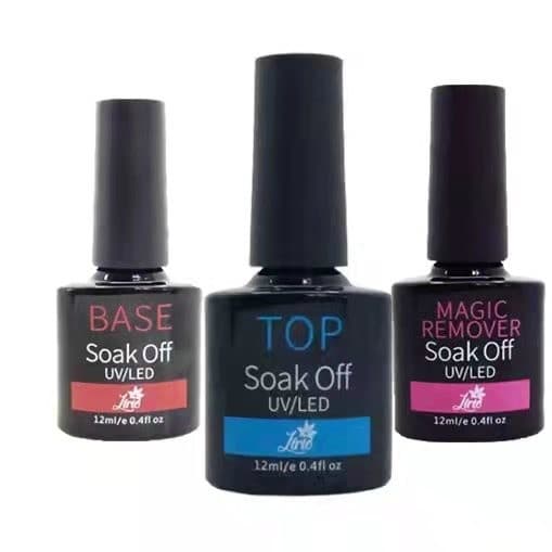Gel Lirio Soak Off Base Top Coat Magic Remover Unhas 12ml