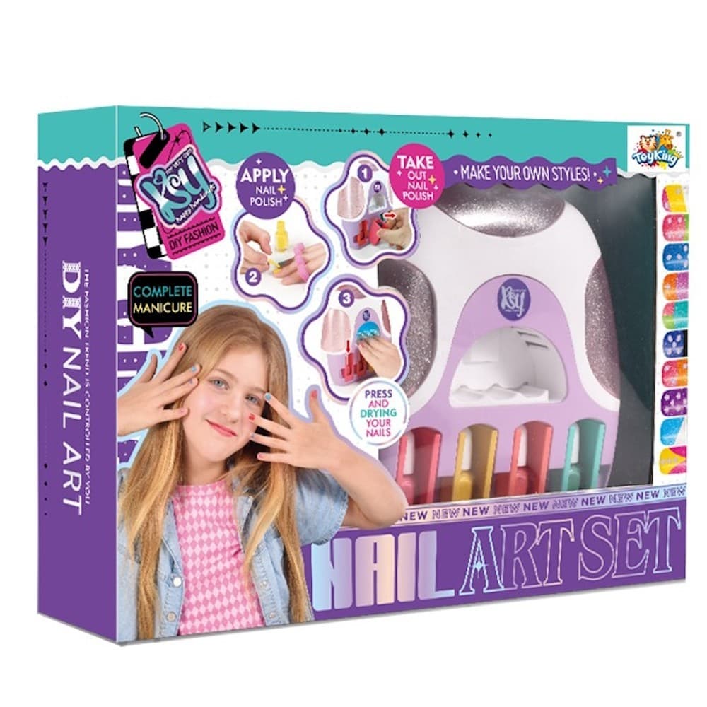 Salão de Beleza Infantil Secador Unhas Ultra Violeta Esmaltes Coloridos 13 Acessórios