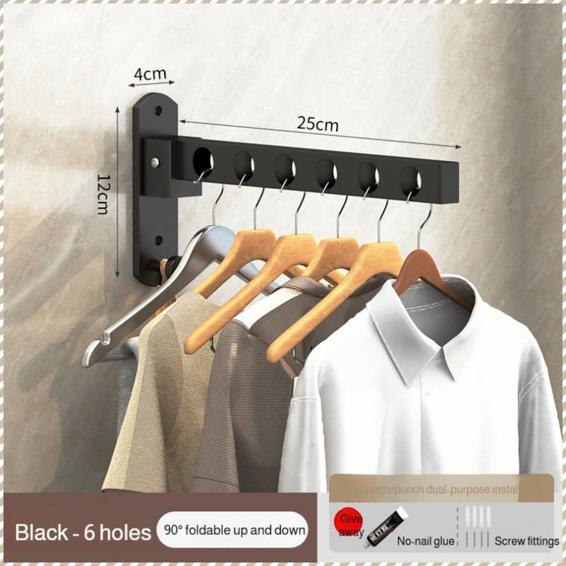 Varal de secar roupa invisível para varanda, dobrável, para instalação na parede, sem furos.