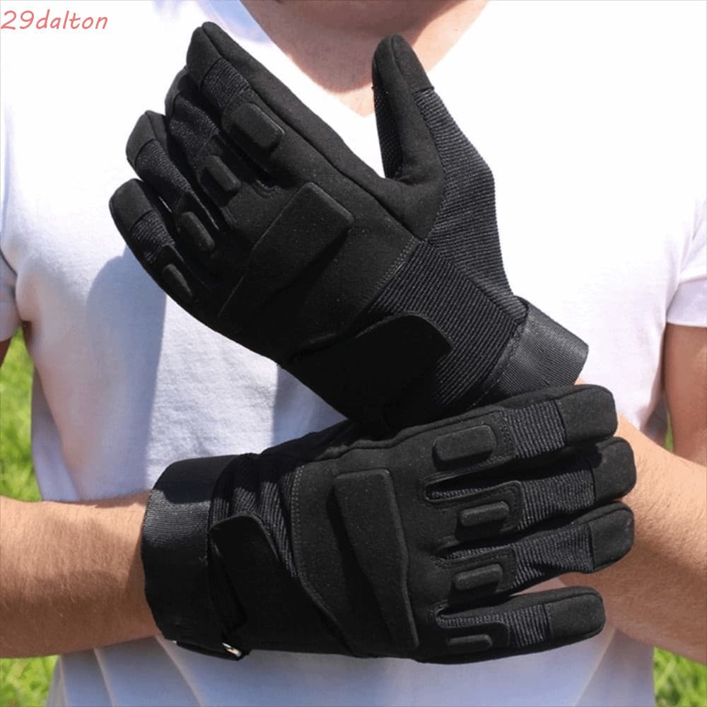 Luvas de Montanhismo DALTON, Luvas de Motocicleta em Poliéster Antiderrapantes, Pretas, de Dedo Inteiro, Resistentes ao