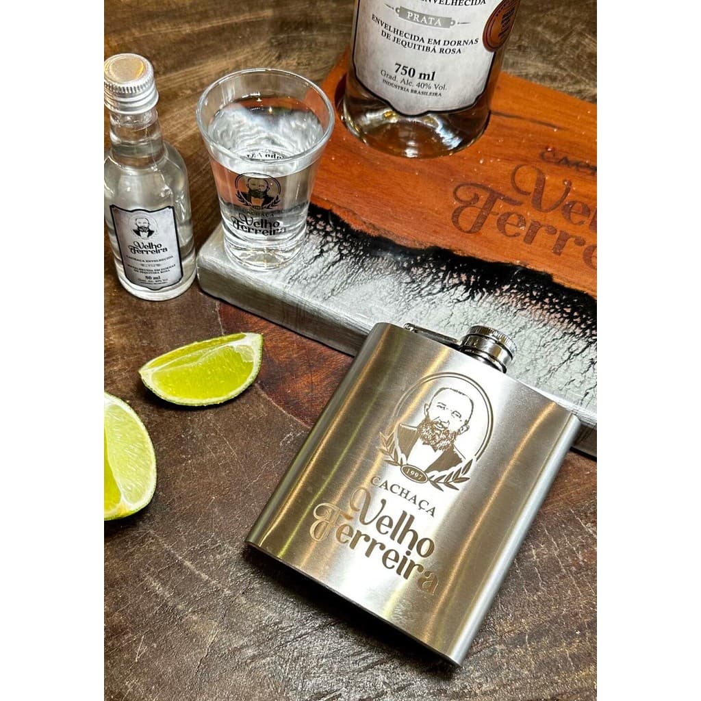 Cantil de Cachaça Prata Velho Ferreira