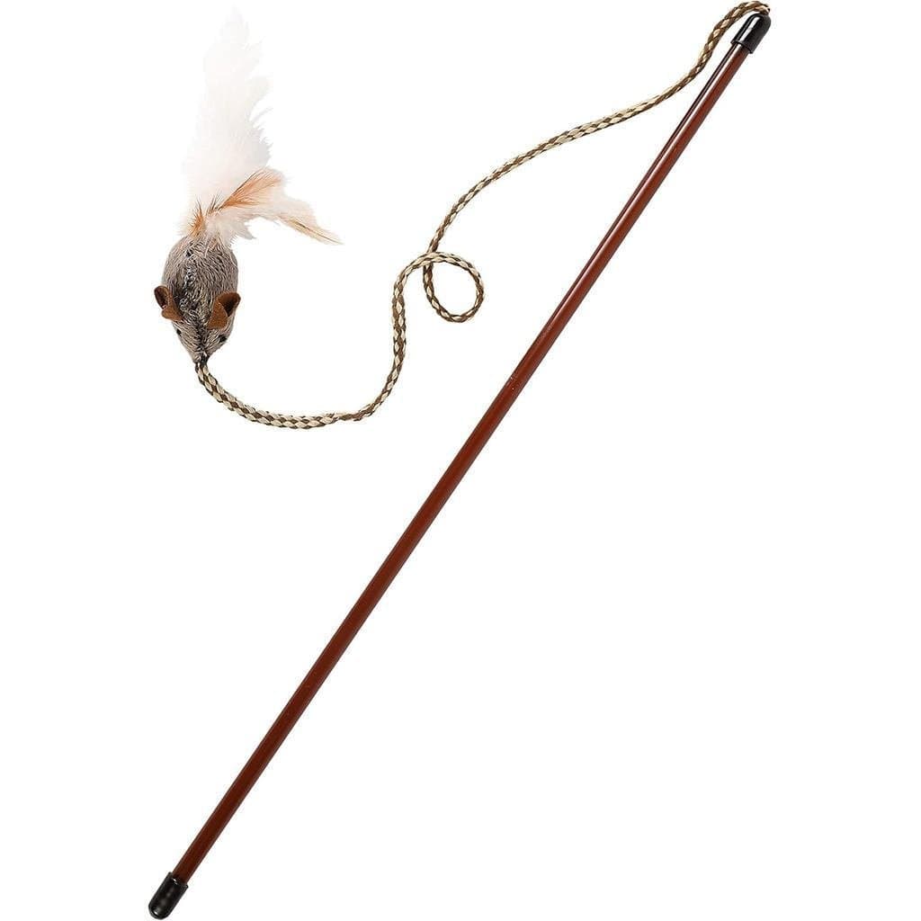 Varinha de Brincar para Gatos com Corda e Penas Play-N-Squeak da OurPet, para Gatos de Todas as Raças e Tamanhos OIWU