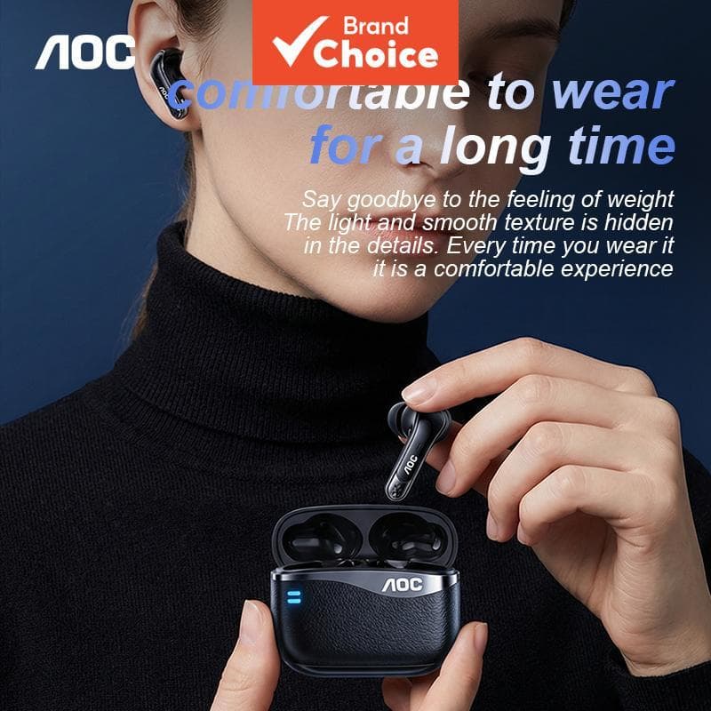 AOC ACT4625 Fones de Ouvido TWS Bluetooth, Fones Sem Fio, Baixa Latência 2.4G, Fones de Ouvido para Jogos, Redução de
