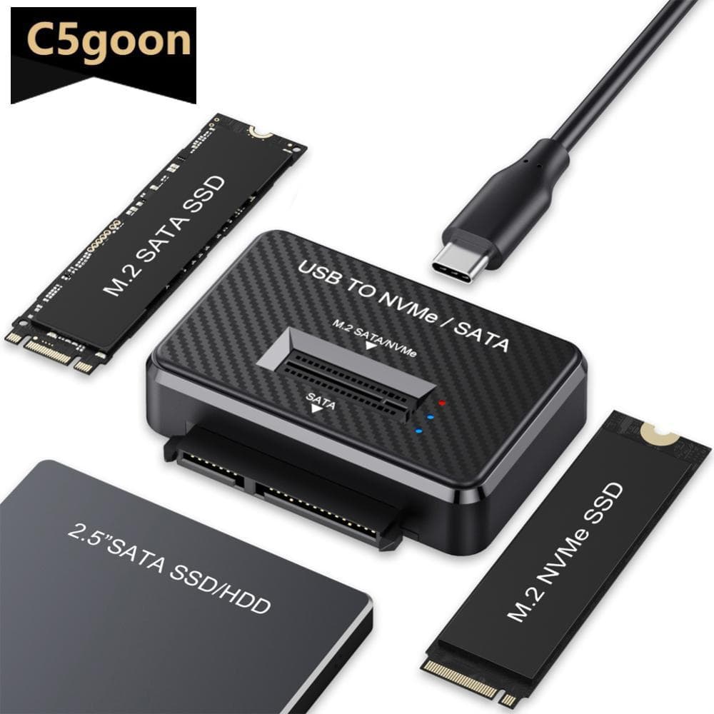 Leitor SSD C5GOON M . 2 NVMe SATA Protocolo Duplo USB 3.1 10 Gbps Base De Acoplamento Externa Suporta 2230 2242 2280 221