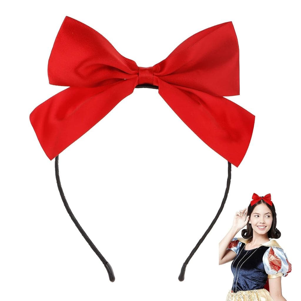 Tiara Semato com Laço Vermelho para Meninas, Laço Vermelho para Cabelo, Acessórios de Cabelo com Laço para Bebês e Crian