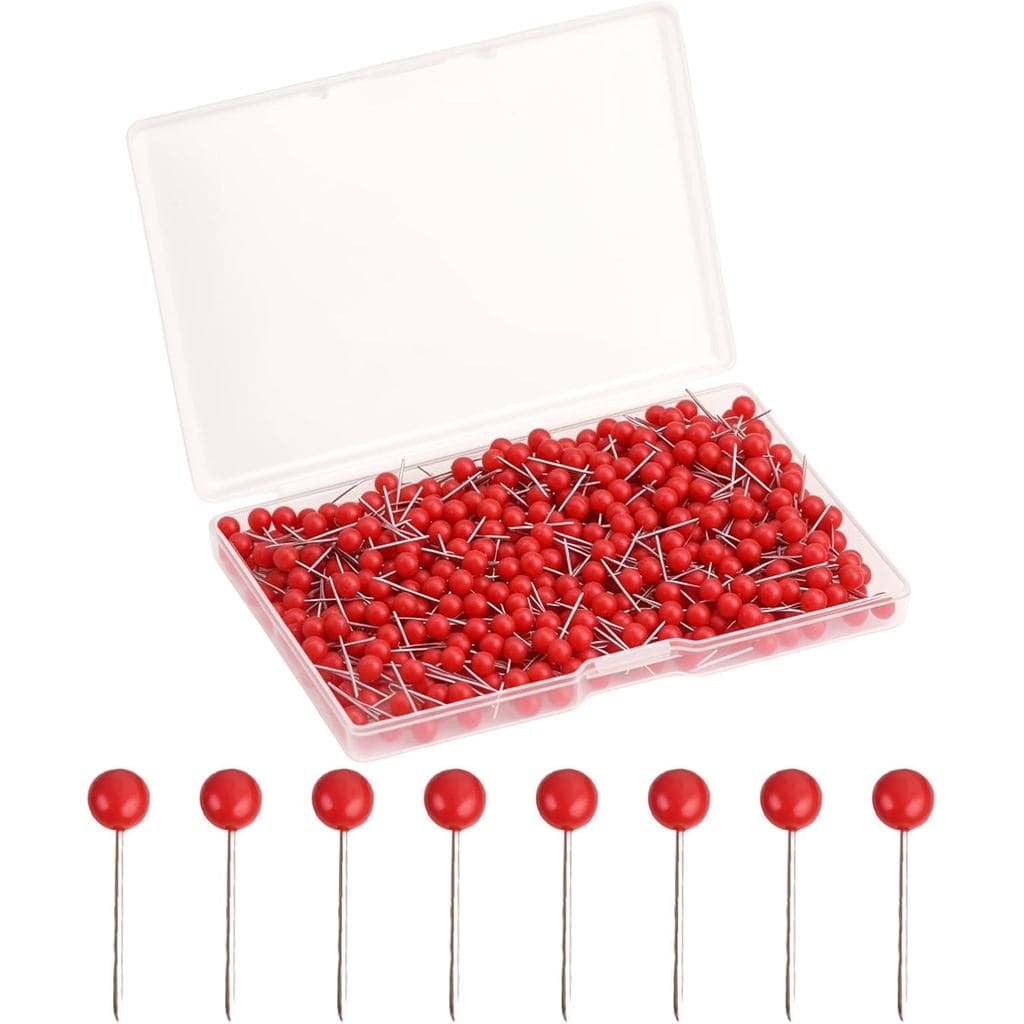 500 Pinos de Mapa com Cabeça Redonda, Tachinhas Pequenas para Quadro de Cortiça, Quadro de Avisos, Mapa de Viagem, Casa,
