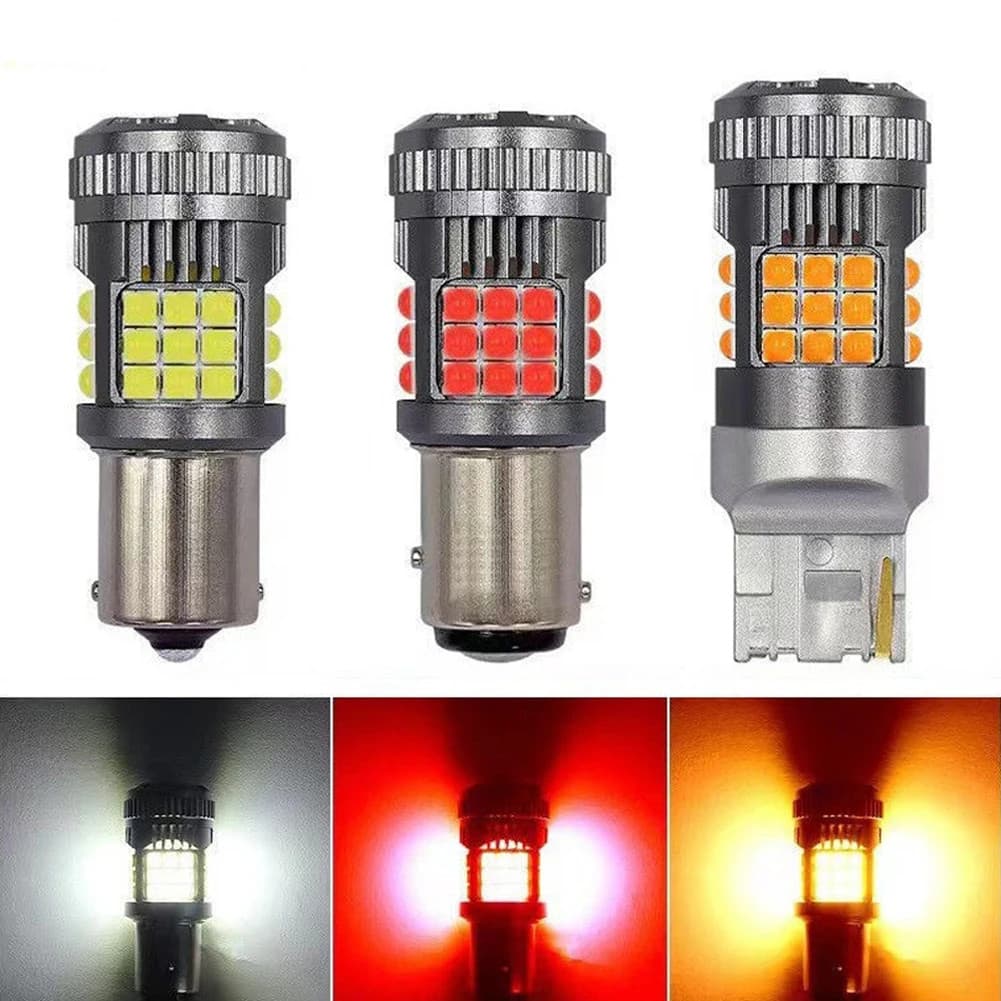 T20 7440 Carro LED Farol Lâmpadas Luzes De Sinal Freio Volta Lâmpada Correndo Luz Brilhante 3030 36smd PY21W Anti Cintil