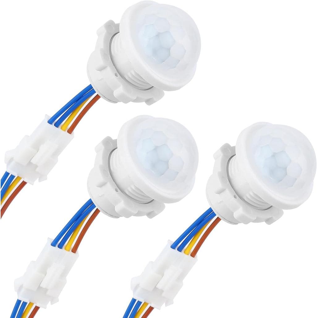 Kit com 3 Interruptores de Luz com Sensor de Movimento, Sensor Infravermelho PIR, Atraso de 30s, Detecção Inteligente pa