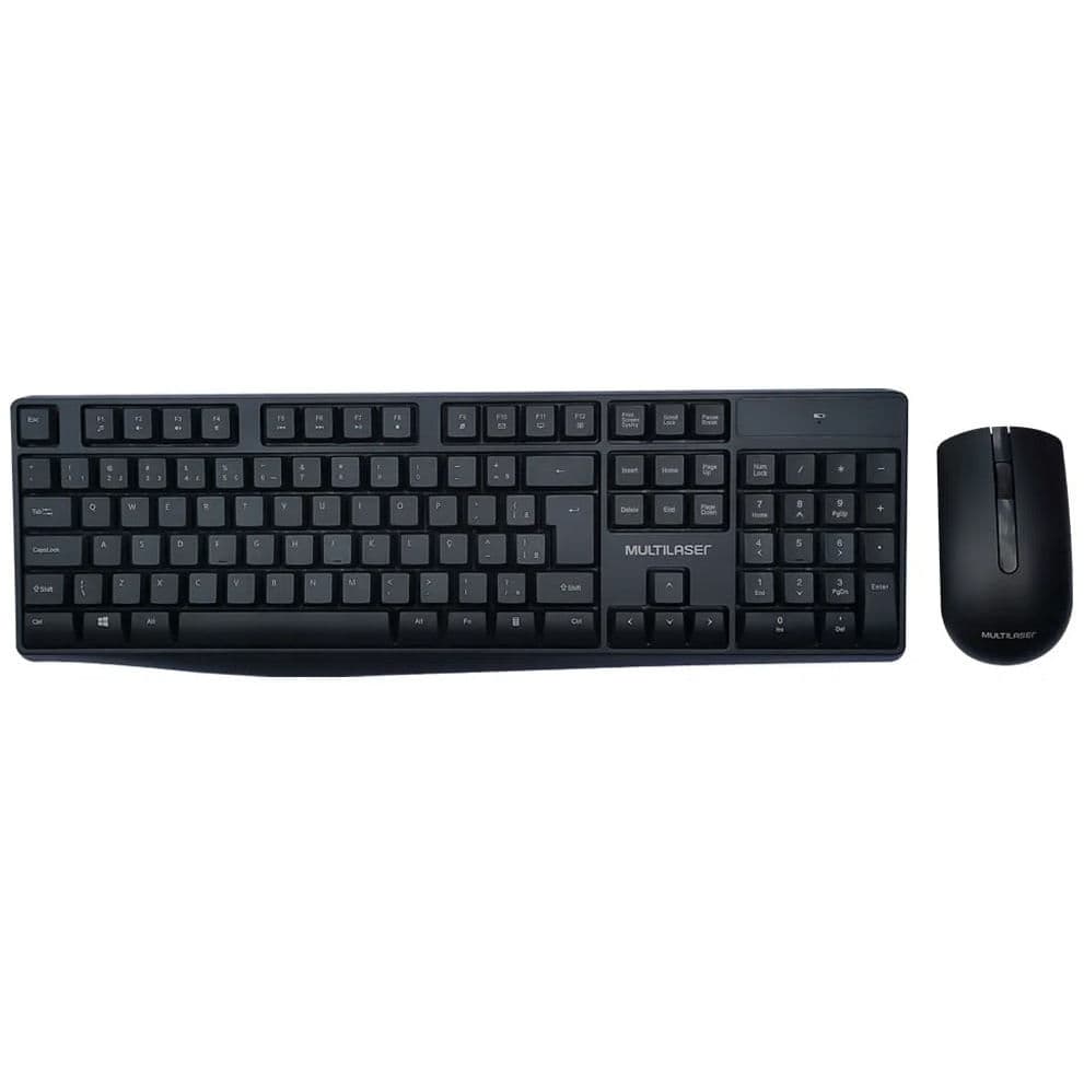Kit Combo Teclado e Mouse Multimídia USB sem Fio TC270 - Multilaser