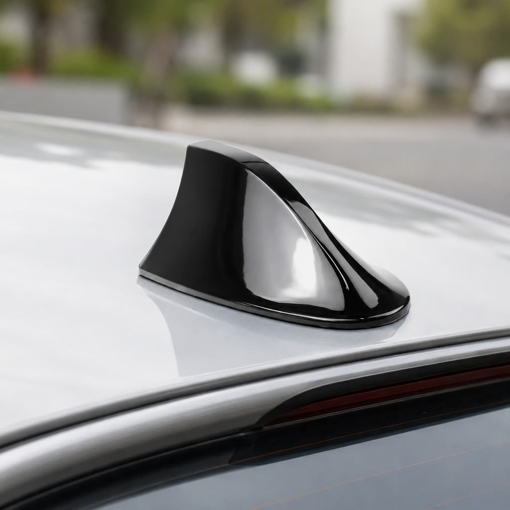 Antena Barbatana Universal para Carro Preta Captação AM FM 1,5 dB