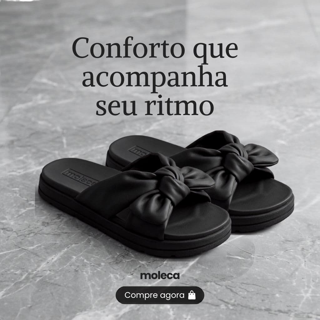 Moleca chinelo slide com laço 5490132
