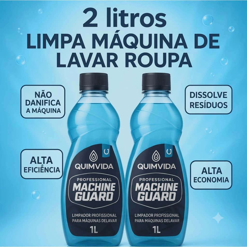 Limpador de máquina de lavar Machine Guard  remove resíduos sem danificar a máquina