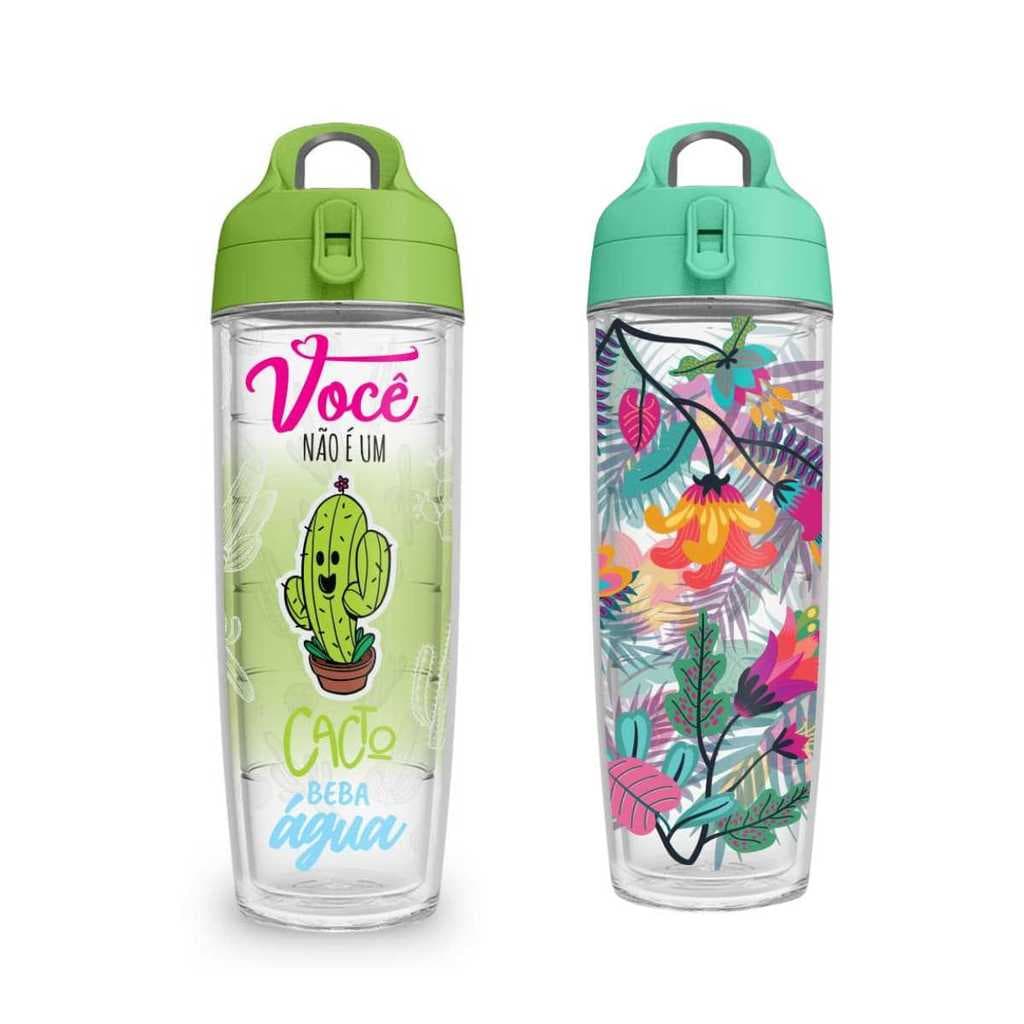 2 Garrafinhas Squeeze 600ml Água para Academia e Treino , Viagem
