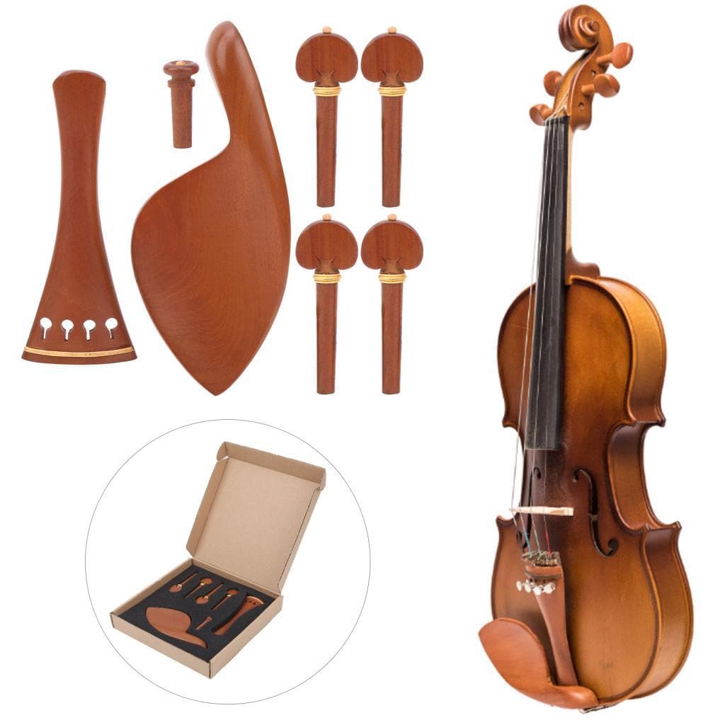 Peças de violino photop-BR com pino de descanso de queixo, pino de afinação de madeira, conjunto de acessórios 4/4,