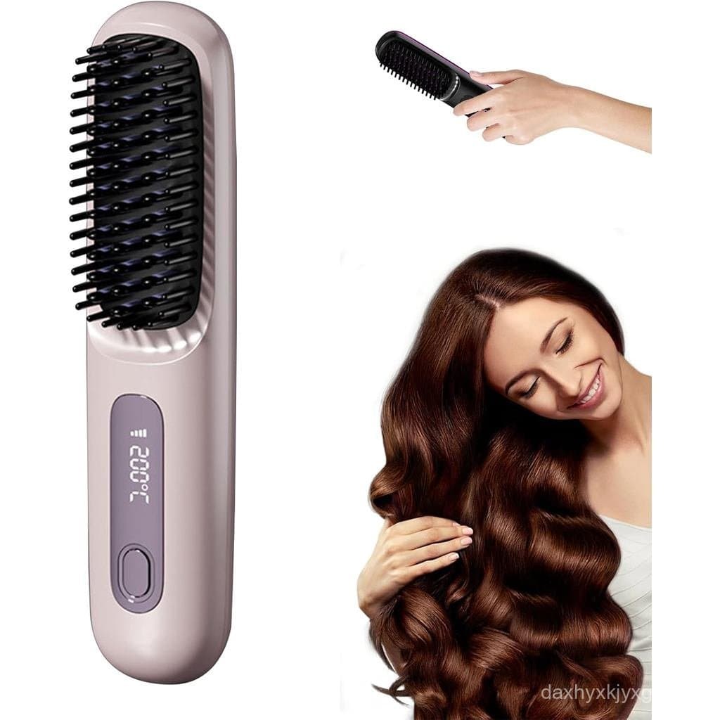 Escova de Estilização GoBrushPro para Cabelos Curtos, Escova Alisadora Sem Fio, Portátil e Recarregável para Uso Diário