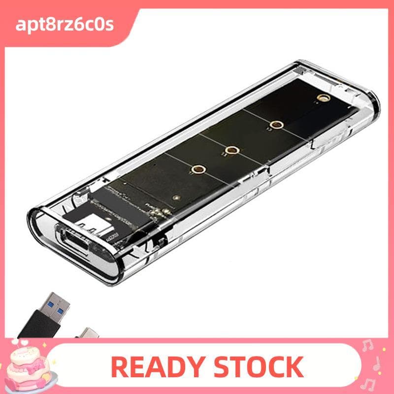 M . 2 NGFF SATA Protocolo Duplo SSD Caso Claro USB Tipo C 10Gbps PCI-E M2 Transparente Gabinete Externo Caixa De Disco R