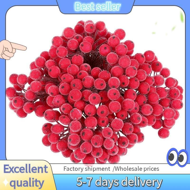 320 Artificial Fosco Vermelho Azevinho Bagas Mini Natal Fruta Baga Flor Para Decoração Da Árvore De Guirlanda Fazendo