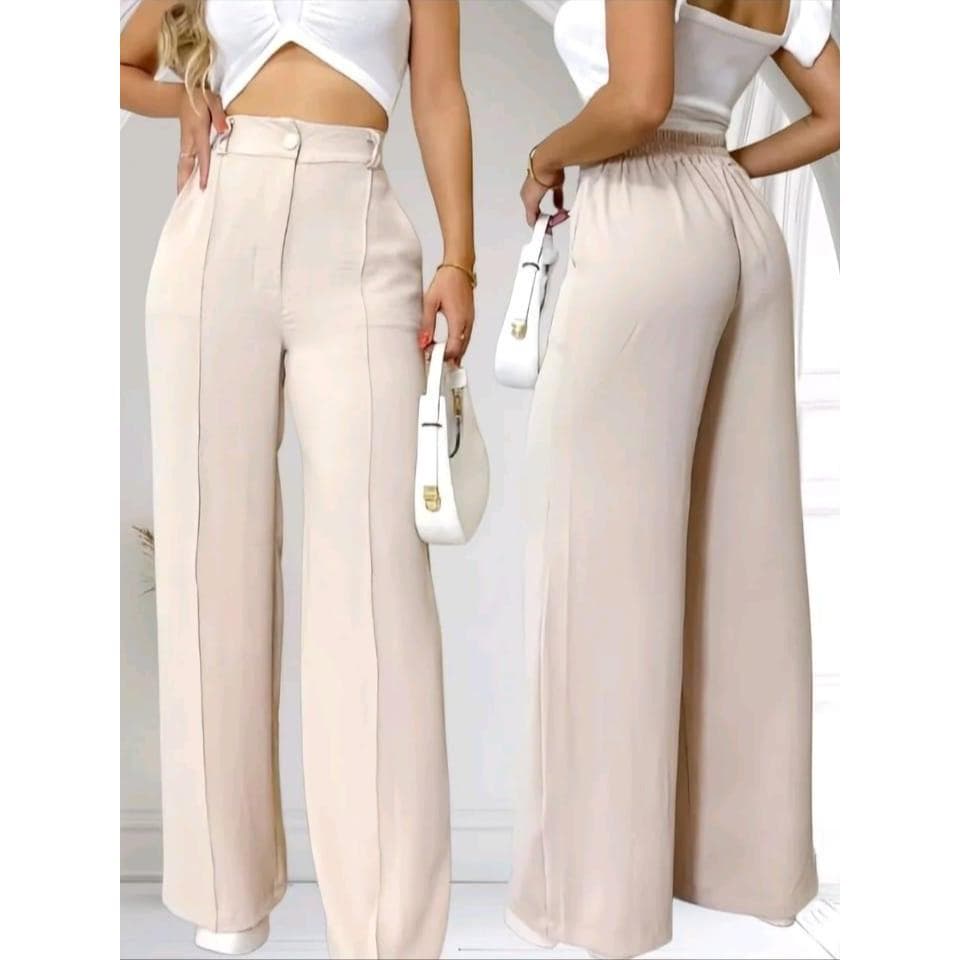 CALÇA PANTALONA FEMININA DUNA WIDE LEG  FORRADA TENDENCIA 2027