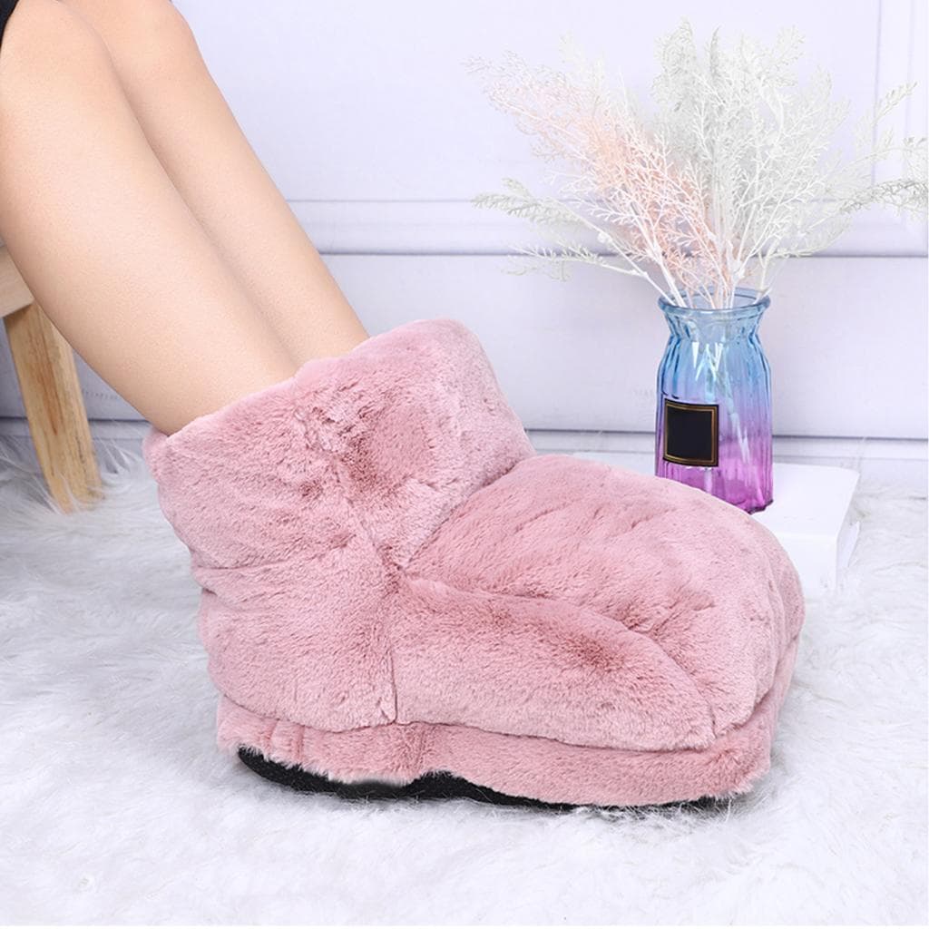 Aquecedor elétrico de pés aquecidos Rosa 5V Botas espessas recarregáveis ​​USB para dormitório de escritório doméstico