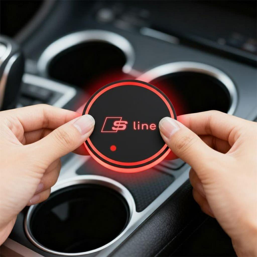 7 Cores Luz RGB Suporte de Copo LED Automotivo Artigos Automotivos For Audi S Line A3 A4 A6 Q3 Q5 Q7