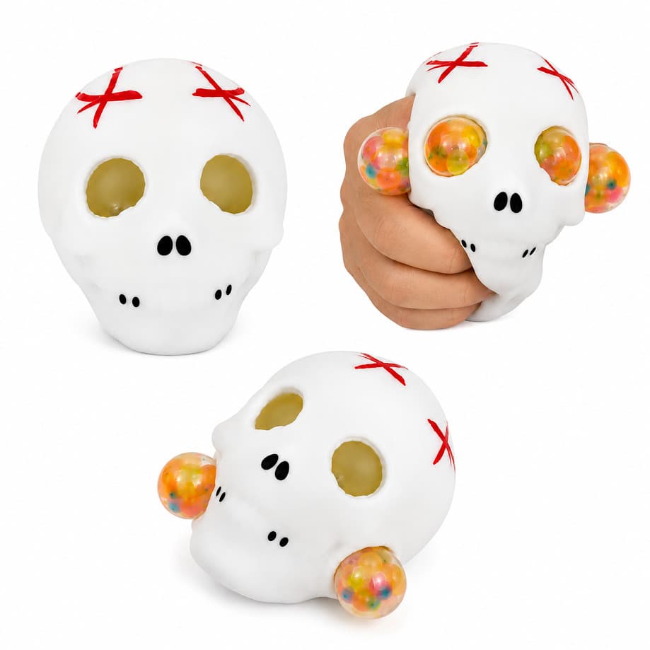 Kit 2 Brinquedos Caveira Antiestresse Squishy Sensorial