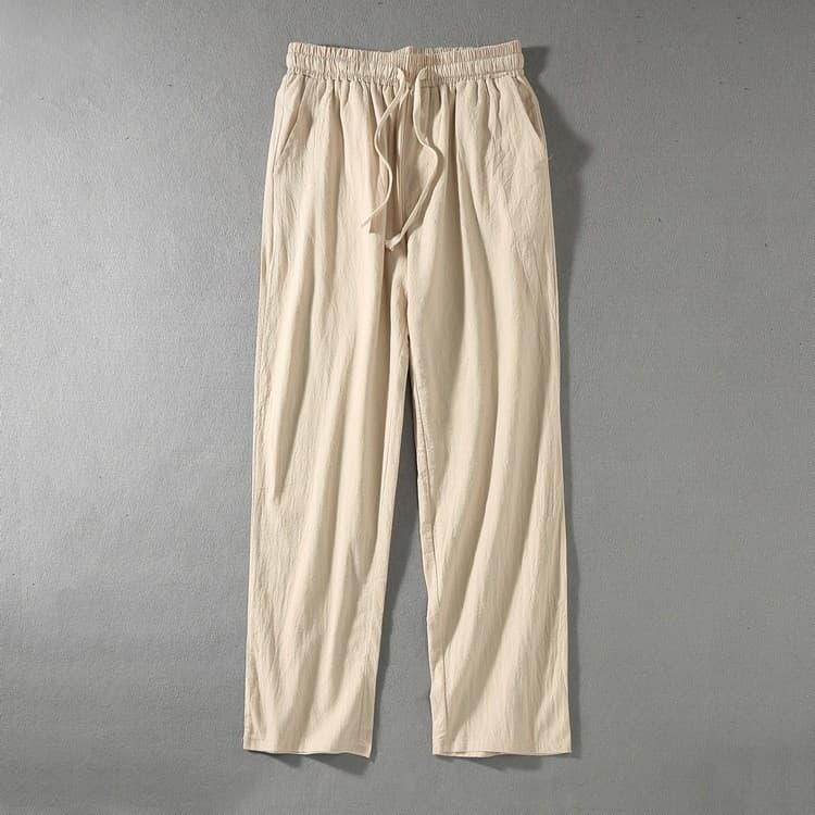 Calças compridas estilo longo calças compridas gordas tamanho grande calças de linho masculino estilo chinês mais gordur