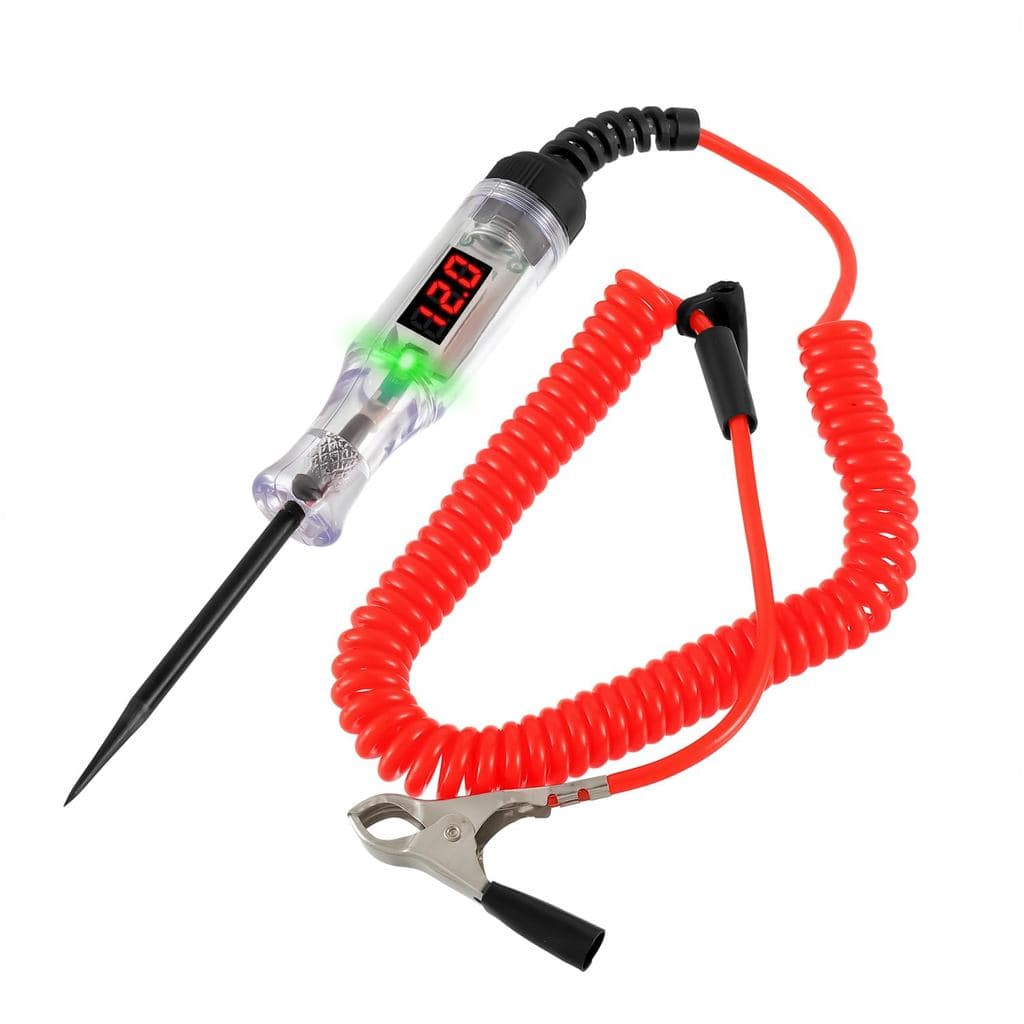 Luz de Teste Automotiva 3-120V com Display Digital LED, Testador de Circuito com Indicador de Voltagem, Caneta de Teste