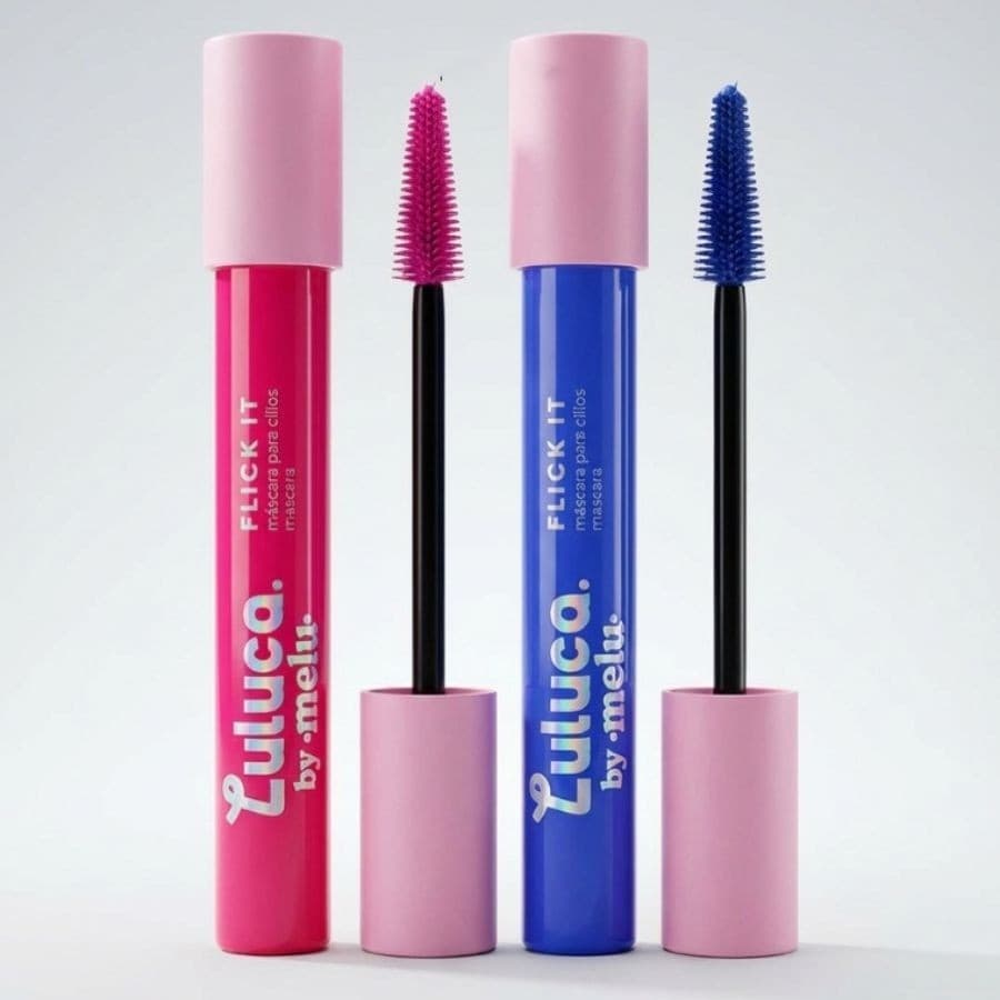Máscara De Cílios Flick It Luluca By Melu - Rímel Colorido - Azul e Rosa