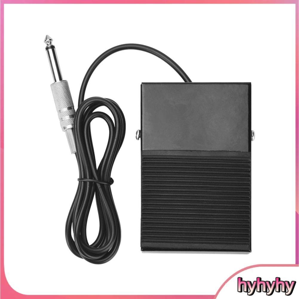 Hyhyhy Pedal de tatuagem retangular com fio de silicone, 1.4 metros, concha de ferro preto, horizontal, antiderrapante,