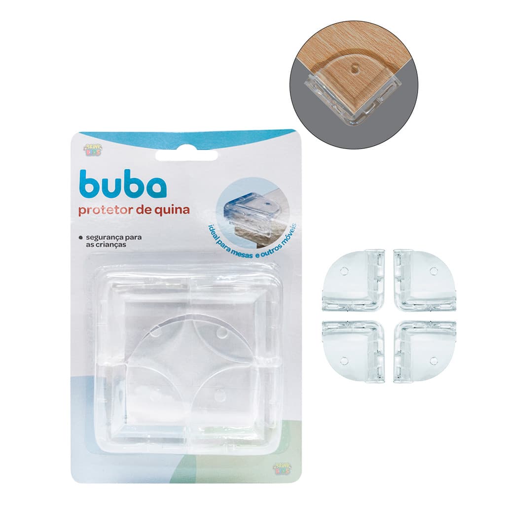 Kit 4 Cantoneira Protetor de Quina Com Adesivos 3M Para Mesas Móveis Armários Segurança Bebê Criança