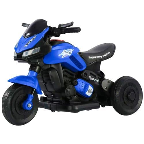 Moto Eletrica Infantil Azul Veiculo Eletronico Passeio Criança Divertido Seguro Resistente