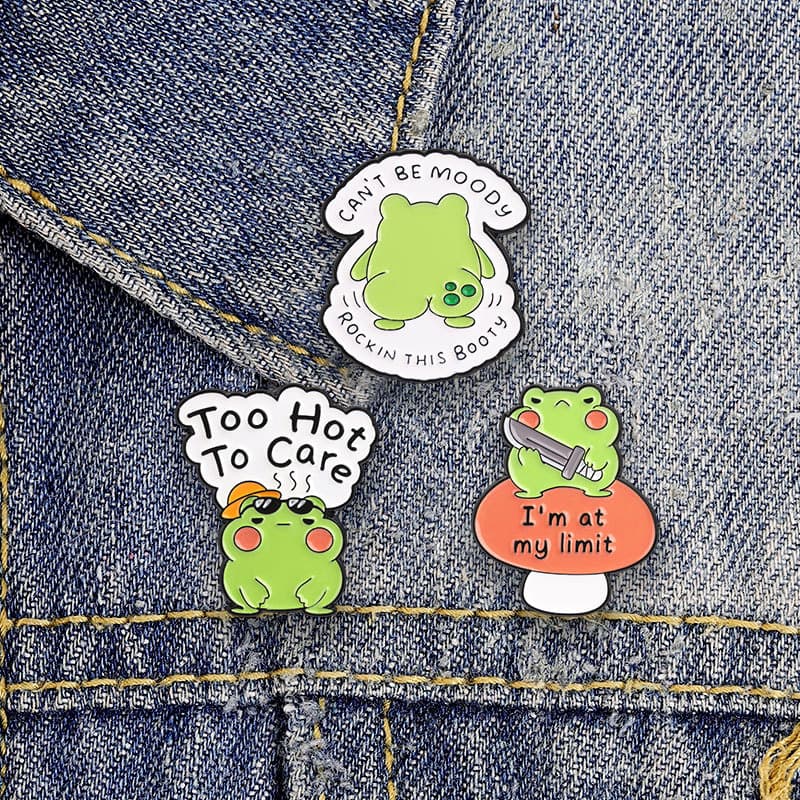 Engraçado Dos Desenhos Animados Sapo Esmalte Broche Moda Acessórios De Roupas Mochila Crachá Jóias Presente