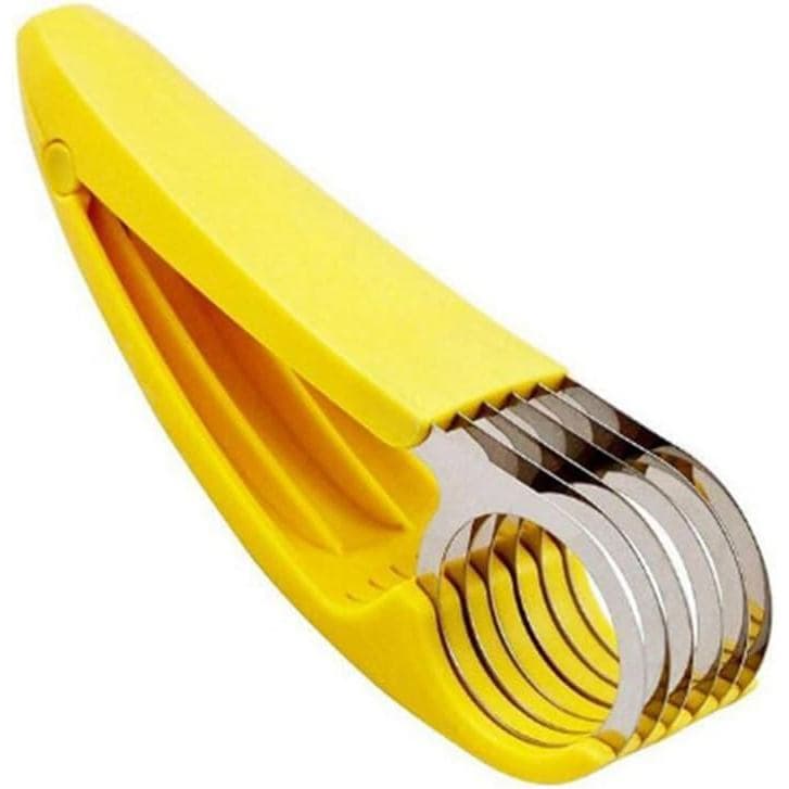 1 unidade de cortador de banana criativo em aço inoxidável, cortador de frutas, descascador de pepino e legumes, utensíl