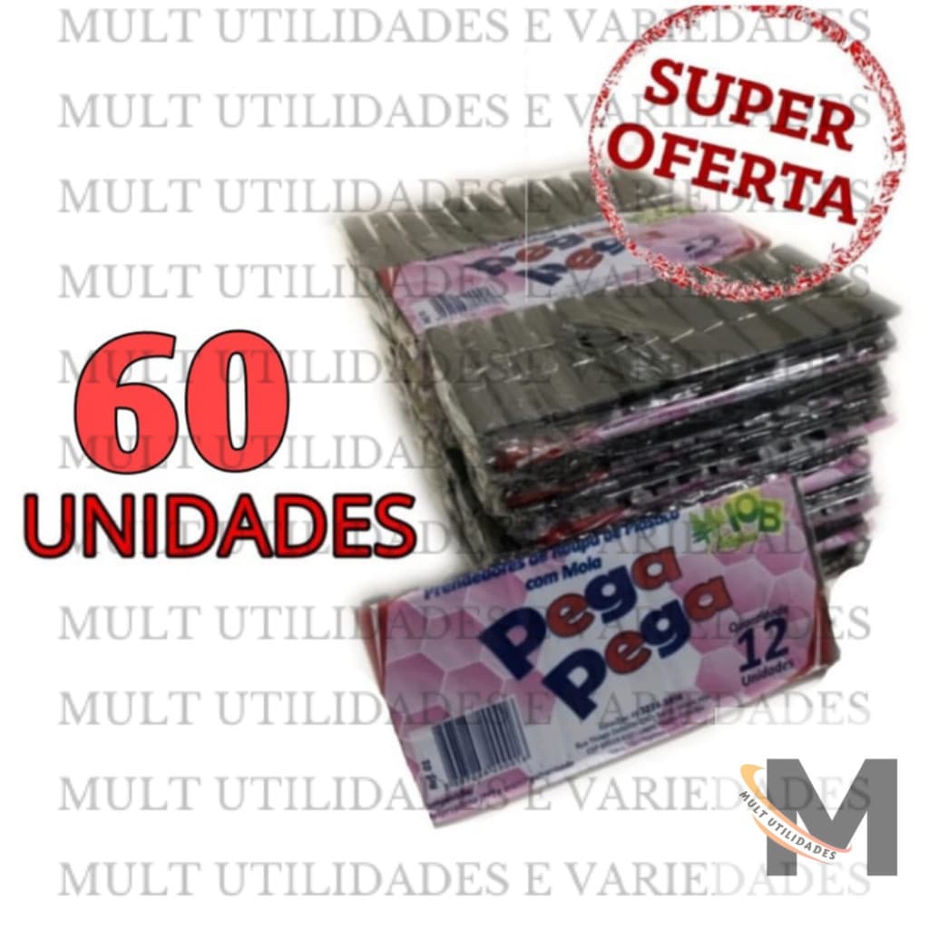 Kit 60 Prendedor Pregador De Roupa Plástico Reforçado Multiuso - Prendedores Pregadores Resistente