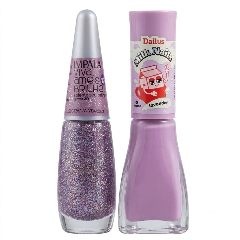Kit 2 Esmaltes Dailus Milk Nails Impala Ostente Seu Poder 3D
